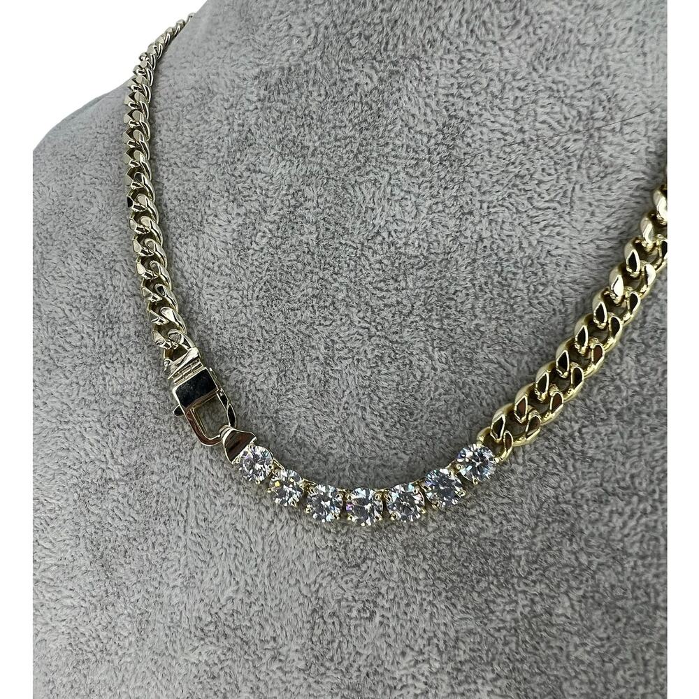 Melinda Maria Julian Loves Diamonds Cuban Chain Necklace 16" - Picture 9 of 12